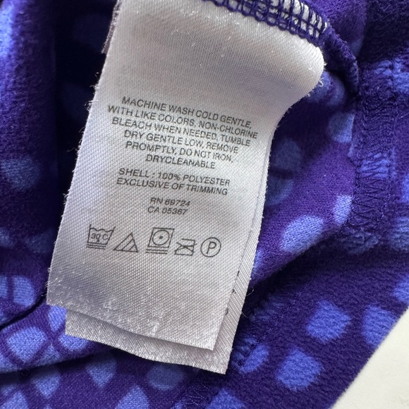 Columbia Fleece Pullover Sweater Size L Zip Lightweight Geometric Purple Blue - Picture 4 of 6